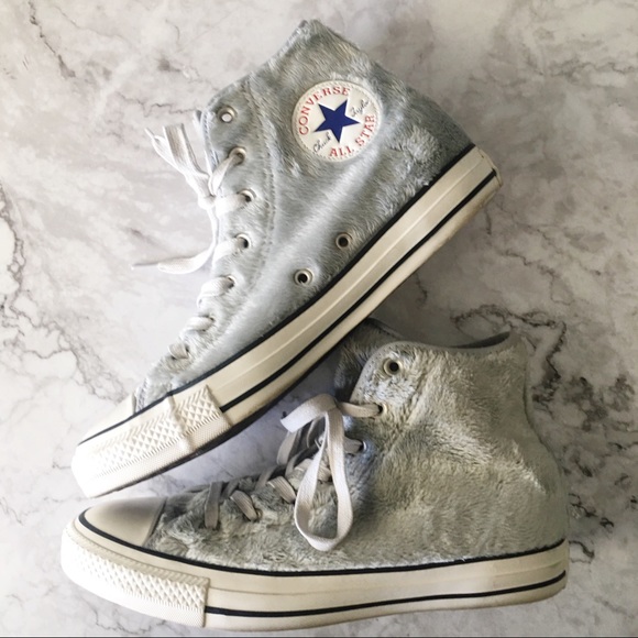 fuzzy converse sneakers